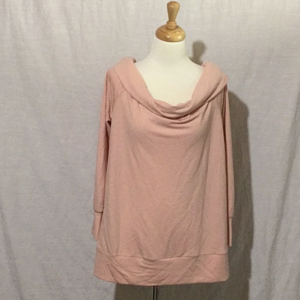 Lauren Conrad Off Shoulder Sweatshirt Paden Peach - Picture 1 of 6
